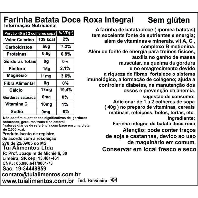 Farinha de Batata Doce Roxa 200g